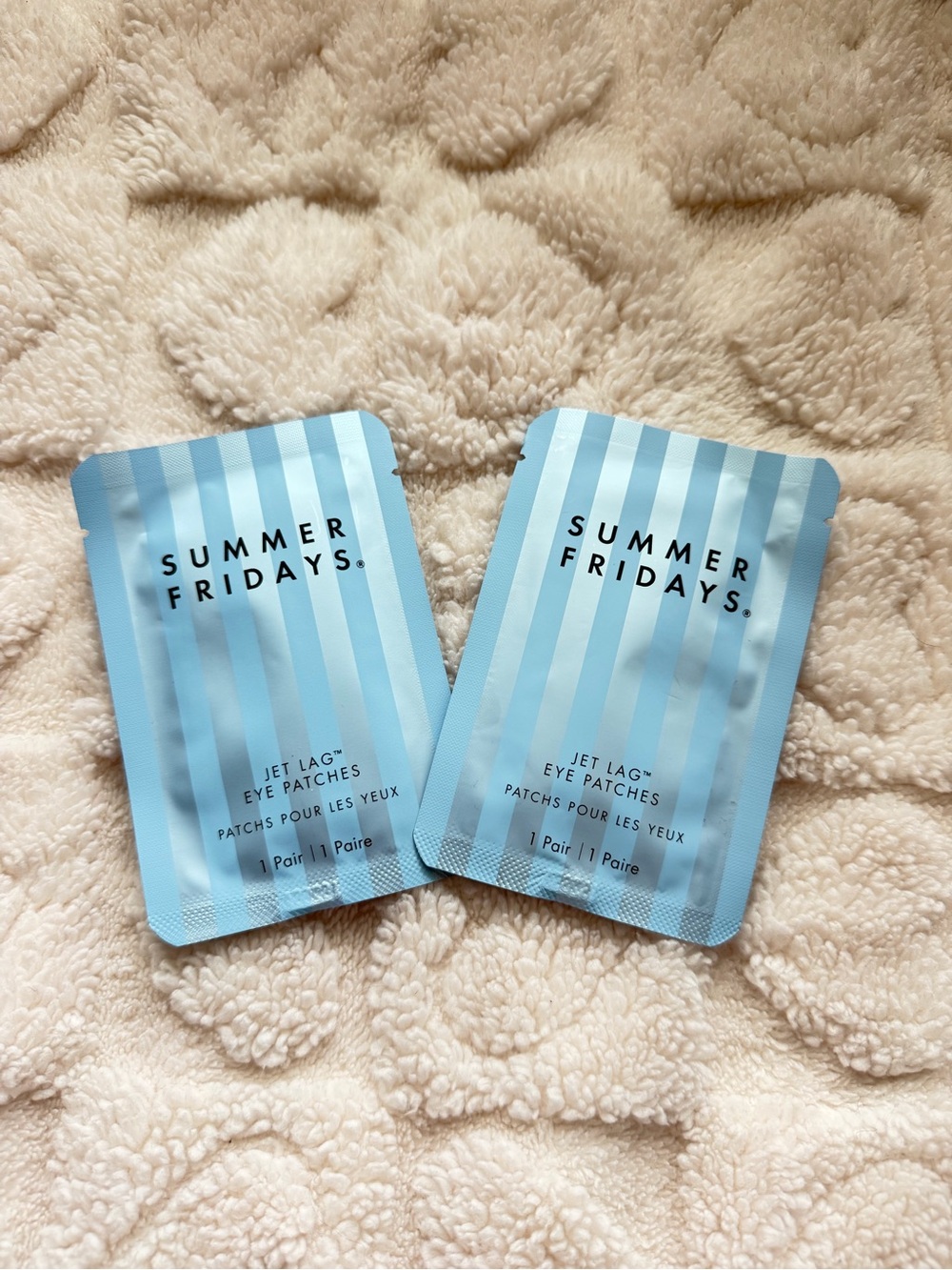 Summer Fridays Eye Patches – Light Blue Striped Sachets